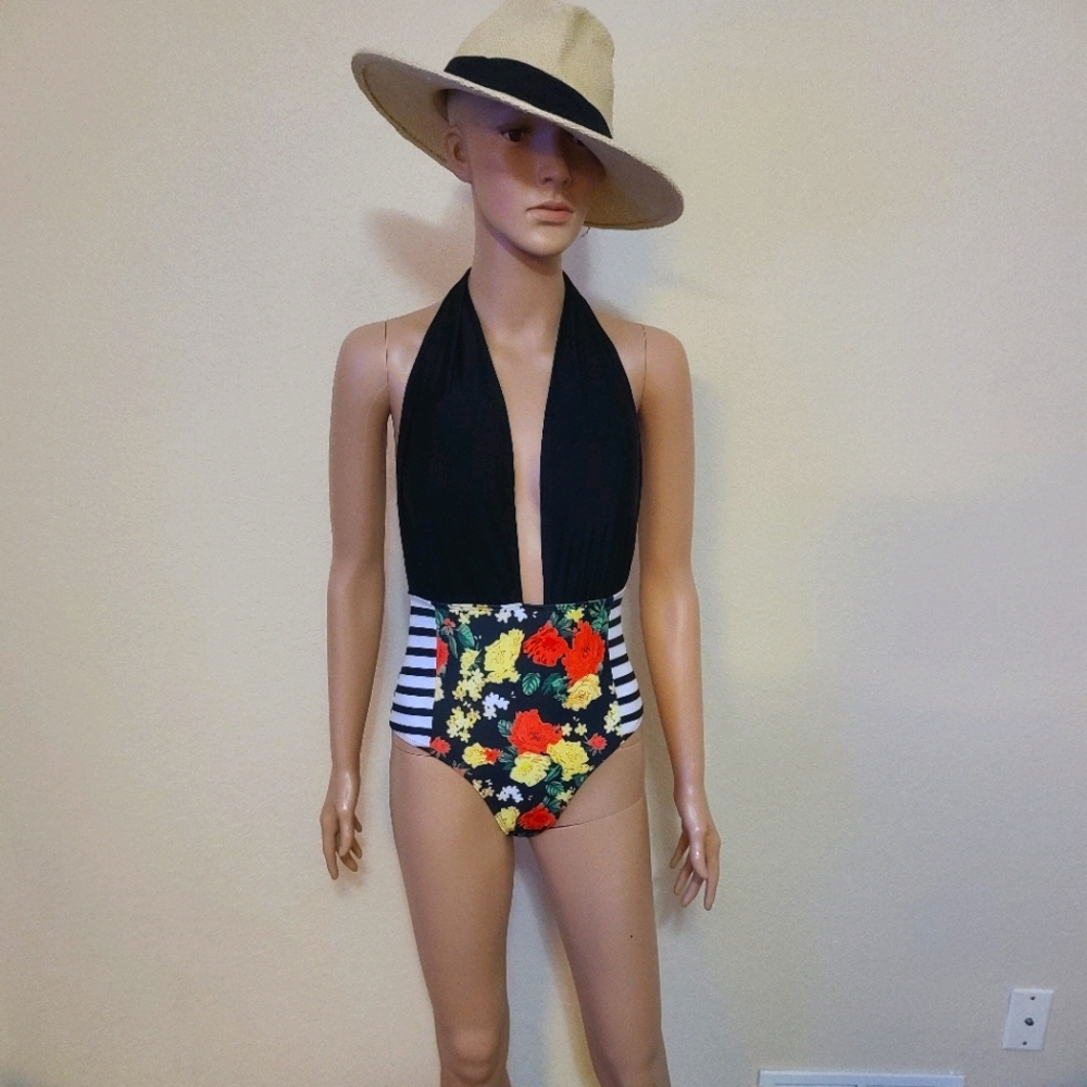 Vneck one piece swimsuit